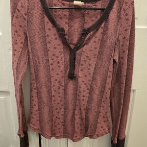 We The Free Pink Long Sleeve Top